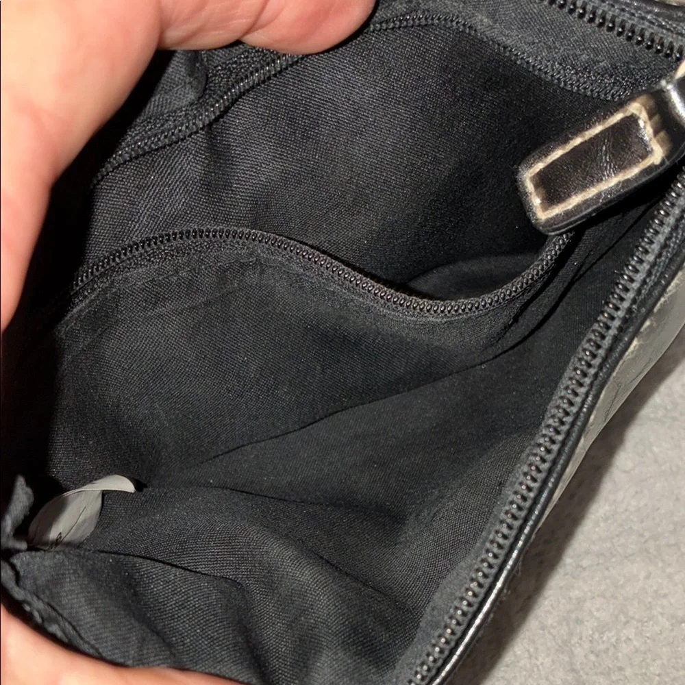 Elegant Black Clutch Wristlet with Silver Accents